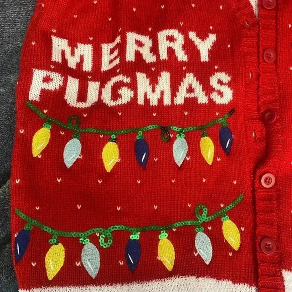 Merry Pugmas Christmas Sweater vest size 1x - Picture 4 of 5